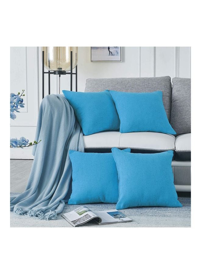 REGAL IN HOUSE Decorative Cushion linen Blue 45x45cm  - Image 4