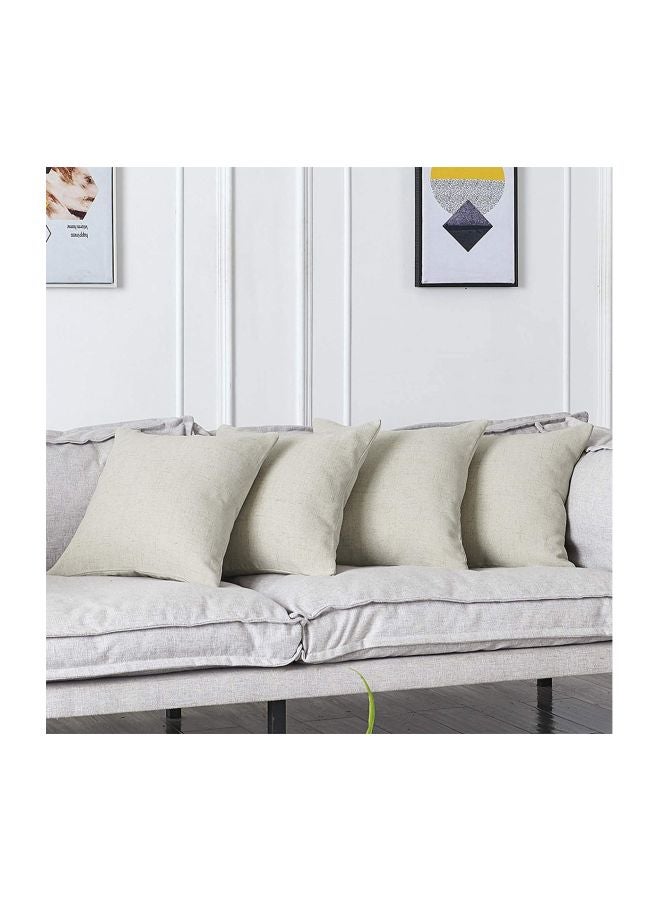 REGAL IN HOUSE 4-Piece Decorative Cushion Set combination Cream 40x40cm  - Image 4
