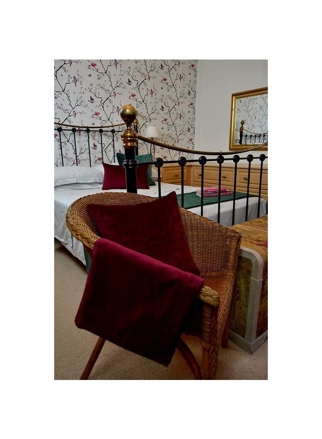 REGAL IN HOUSE Decorative Square Shaped Cushion polyester Wine Red 43x43cm  - Image 4