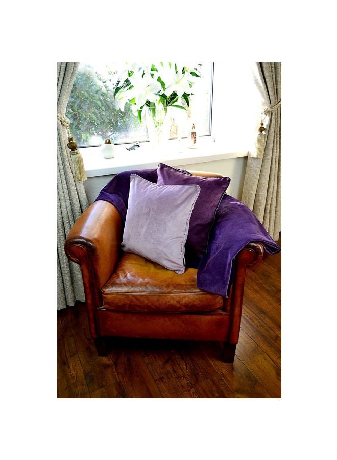 REGAL IN HOUSE Decorative Square Shaped Cushion polyester Aubergine Purple 50x50cm  - Image 3