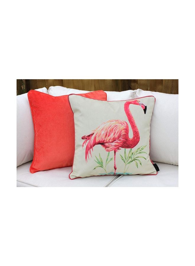 REGAL IN HOUSE Decorative Square Shaped Cushion polyester Coral Pink 50x50cm  - Image 3