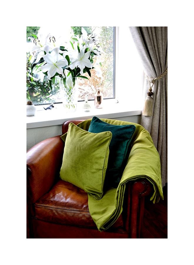 REGAL IN HOUSE Decorative Square Shaped Cushion polyester Green 50x50cm  - Image 3
