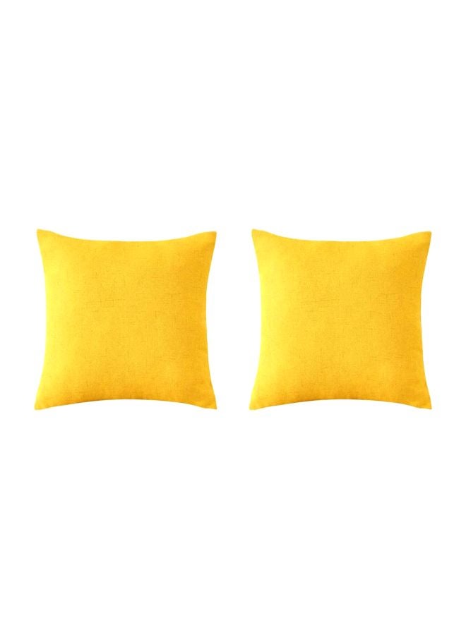 2-Piece Decorative Cushion Set Linen Yellow 40x40cm - v1588926296/N37811773A_1