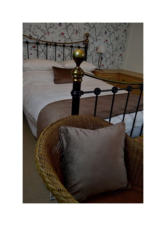 REGAL IN HOUSE Decorative Velvet Cushion polyester Mocha 43x43cm  - Image 3