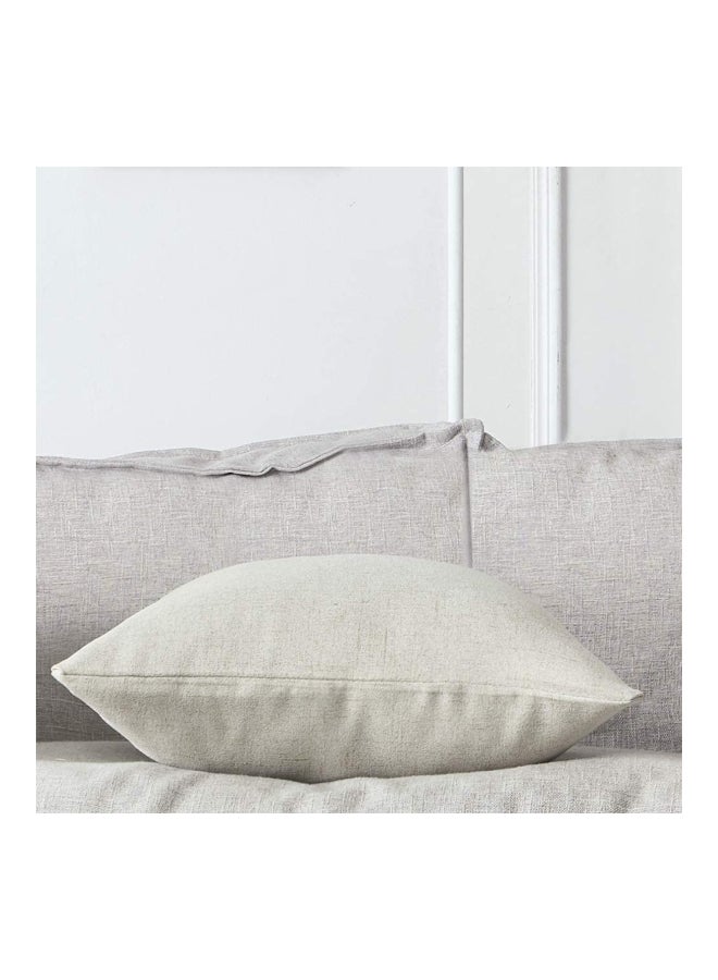 REGAL IN HOUSE 4-Piece Decorative Solid Cushion Set linen Cream 40x40cm  - Image 2