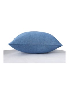 REGAL IN HOUSE 4-Piece Decorative Solid Cushion Set linen Crnyon Blue 40x40cm  - Image 2