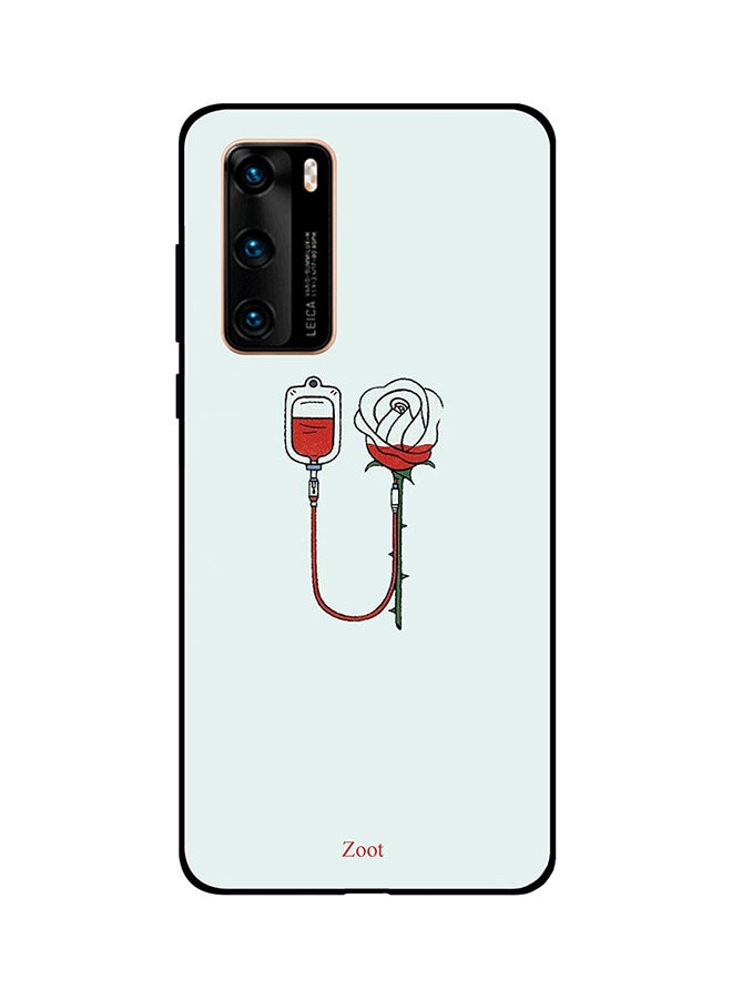 Skin Case Cover -for Huawei P40 Off White/Red Off White/Red