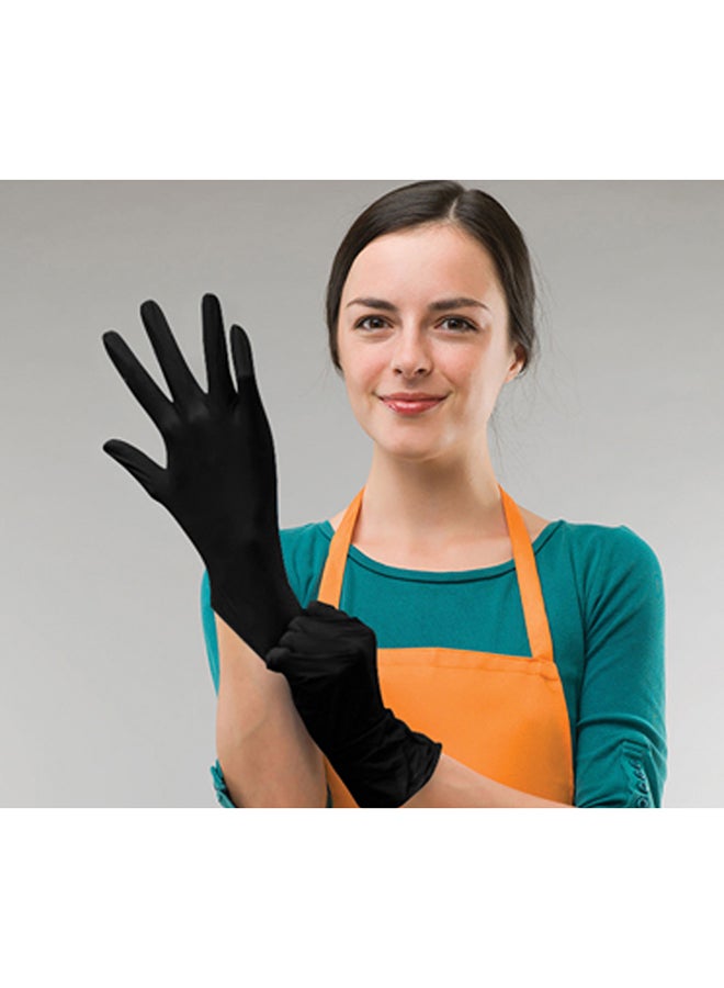 Palm 100-Piece Nitrile Powder Free Gloves Black Large - Image 3