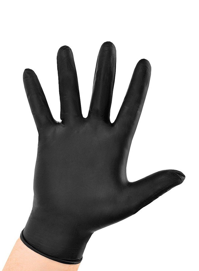 Palm 100-Piece Nitrile Powder Free Gloves Black Large - Image 1