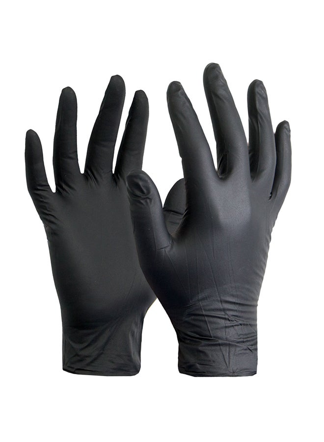 Palm 100-Piece Nitrile Powder Free Gloves Black Large - Image 2