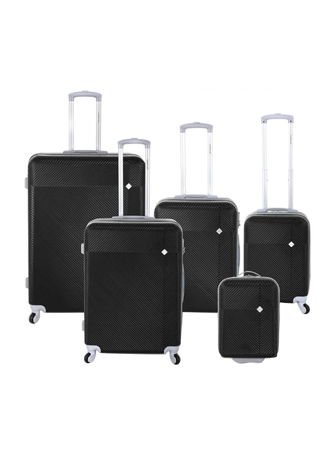 HIGHFLYER - Highflyer Astral 5 PC Hard Luggage Travel Bag Set Black - Image 1