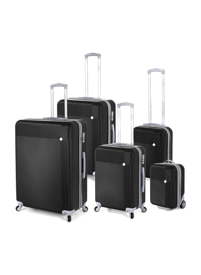 HIGHFLYER - Highflyer Astral 5 PC Hard Luggage Travel Bag Set Black - Image 1