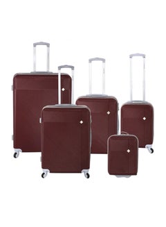 HIGHFLYER Highflyer Astral 5 PC Hard Luggage Travel Bag Set Burgundy  - Image 1