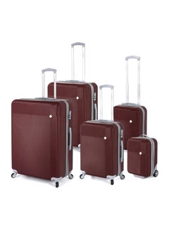HIGHFLYER Highflyer Astral 5 PC Hard Luggage Travel Bag Set Burgundy  - Image 2