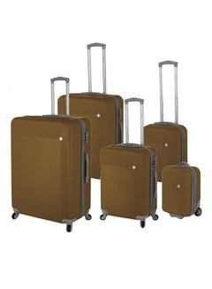 HIGHFLYER Highflyer Astral 5 PC Hard Luggage Travel Bag Set Gold  - Image 1
