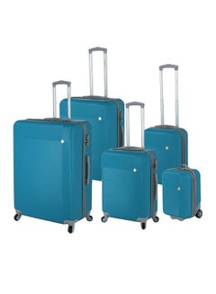 HIGHFLYER Highflyer Astral 5 PC Hard Luggage Travel Bag Set New Teal  - Image 1