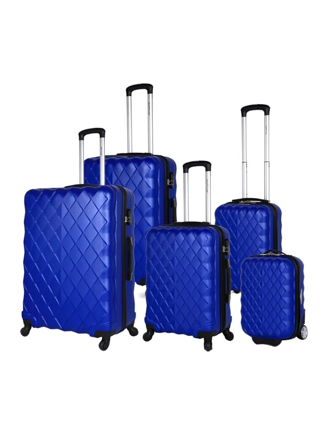 HIGHFLYER - Highflyer Diamente 5 PC Hard Luggage Travel Bag Set Blue - Image 1