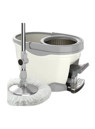 360 Degree Rotating Magic Spin Mop And Bucket Set White/Grey/Silver 18 x 47 x 28cm - v1588942273/N27043169A_1