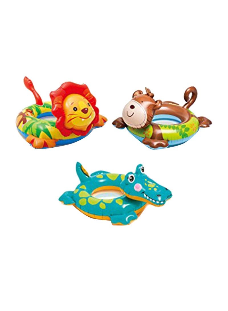 انتكس مجموعة عوامات سباحة قابلة للنفخ بتصميم حلقة على شكل حيوانات من 3 قطع - Image 1