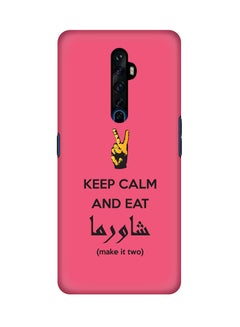 Slim Snap Basic Series Anti-Scratch Customized Mobile Case Cover For Oppo Reno2 Keep Calm And Eat Shawarma (Pink)