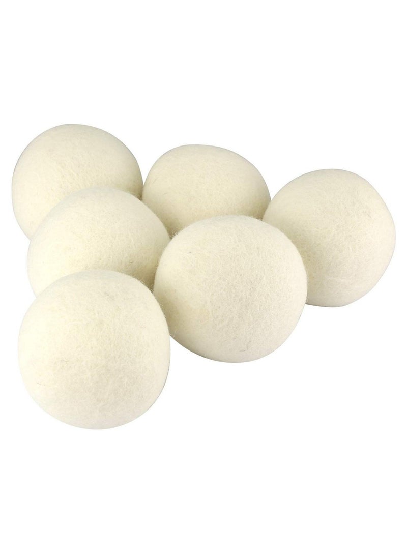 Pulse Tv 6-Piece Reusable Wool Dryer Ball Set Off White 
