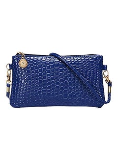 Alligator Pattern Crossbody Faux Leather Bag Blue