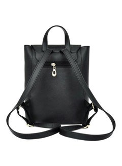 Bluelans Faux Leather School Backpack Black  - Image 2