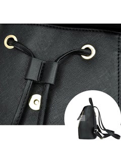 Bluelans Faux Leather School Backpack Black  - Image 5