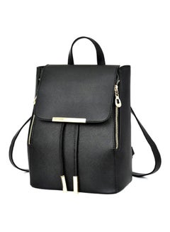Bluelans Faux Leather School Backpack Black  - Image 4