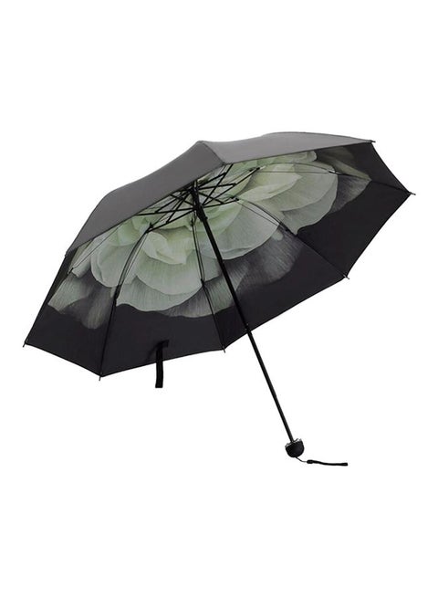 Flower Print Umbrella Black/White One Size