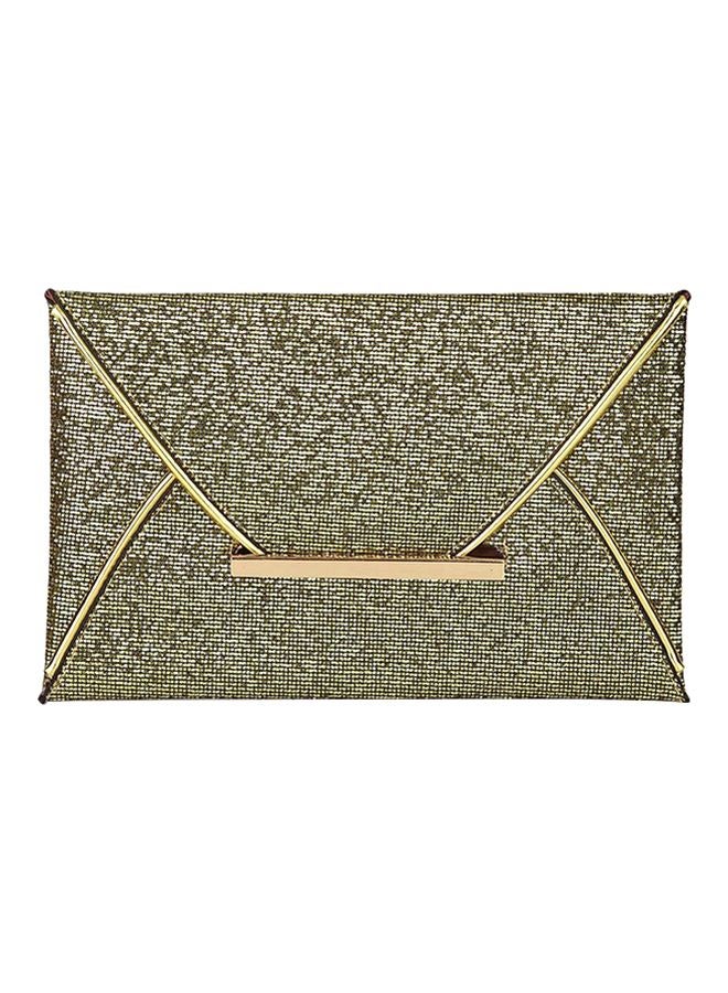 OUTAD - Sparkling Dazzling Sequins Clutch Green/Gold - Image 1