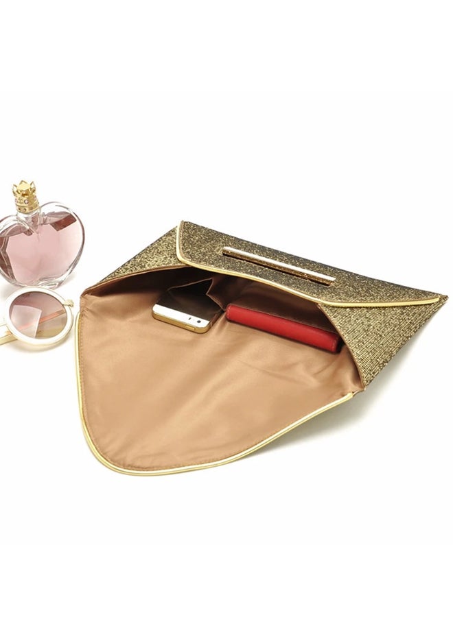 OUTAD - Sparkling Dazzling Sequins Clutch Green/Gold - Image 1
