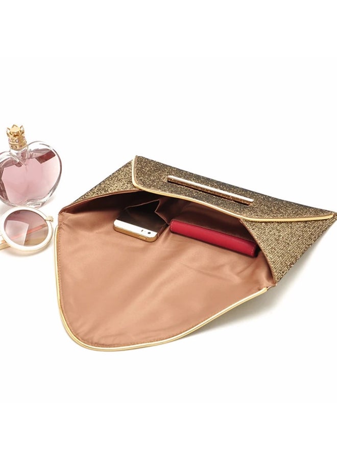 OUTAD - Sparkling Dazzling Sequins Clutch Brown - Image 1