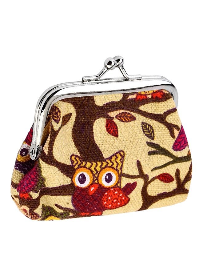 OUTAD Canvas Owl Print Clutch Multicolour  - Image 1