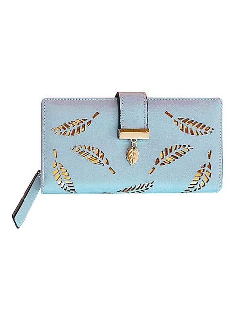 Hollow Out Leaf Design Wristlet Blue