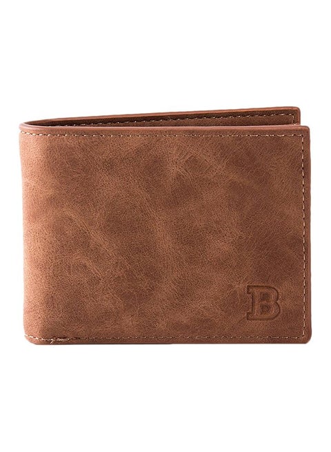 Leather Bi-Fold Wallet Brown