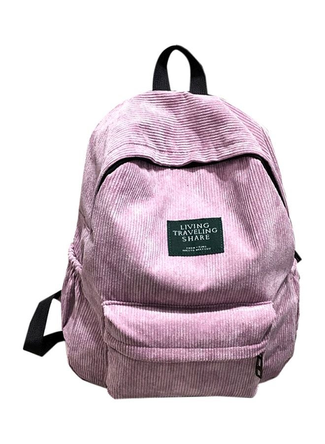 OUTAD Velvet Zipper Backpack Pink 