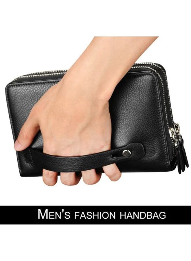 OUTAD Leather Zippered Wallet Black  - Image 2