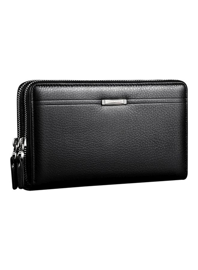 OUTAD Leather Zippered Wallet Black  - Image 1