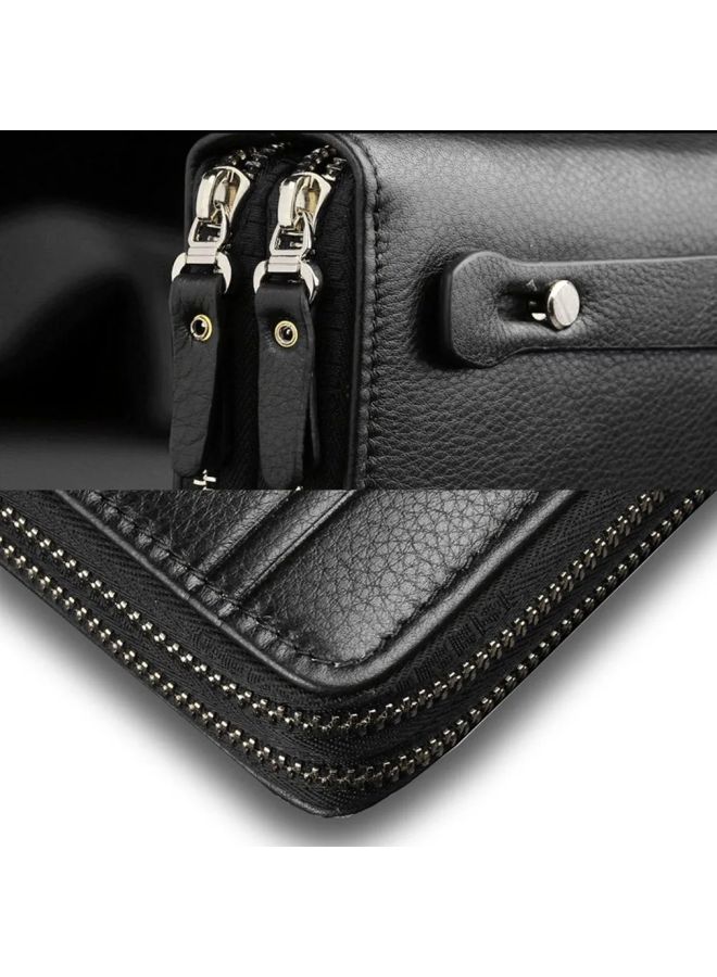 OUTAD Leather Zippered Wallet Black  - Image 3