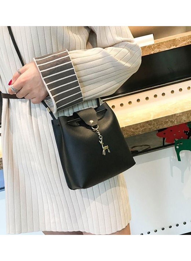 OUTAD - Deer Detailed Shoulder Bag Black - Image 1