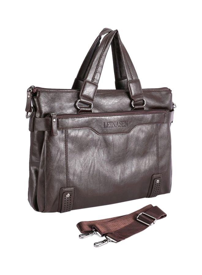 OUTAD Leather Messenger Bag Brown 