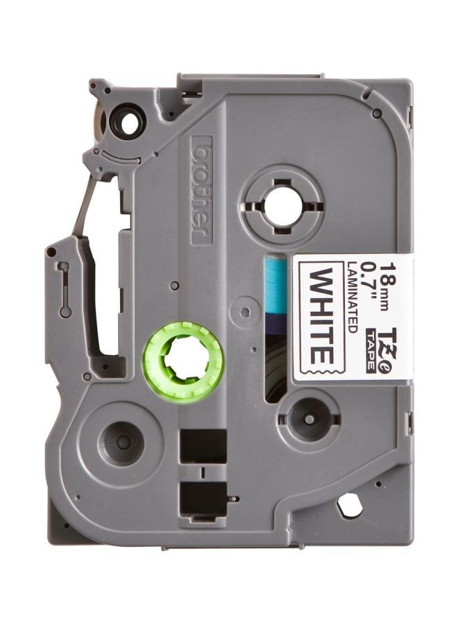 brother P-Touch Laminated Tape White/Black - Image 1