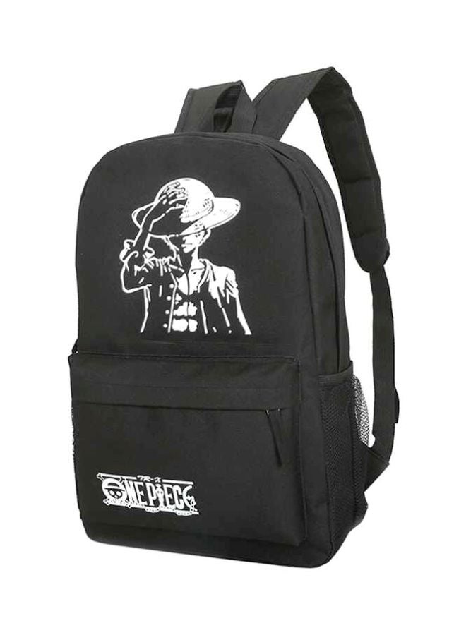 Fashion Street 3-Piece Cartoon Printed Bagpack Set Black/White