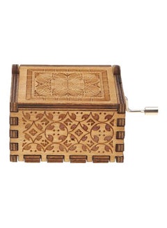 Sharpdo Wooden Hand Crank Music Box Brown 9x5.5x4.5cm  - Image 1
