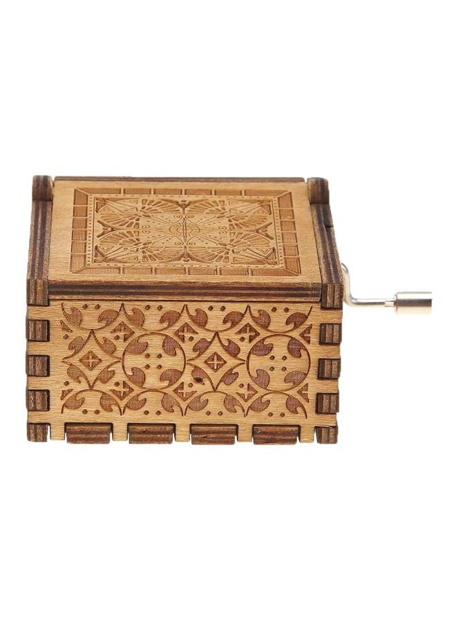 Sharpdo Wooden Hand Crank Music Box Brown 9x5.5x4.5cm  - Image 1