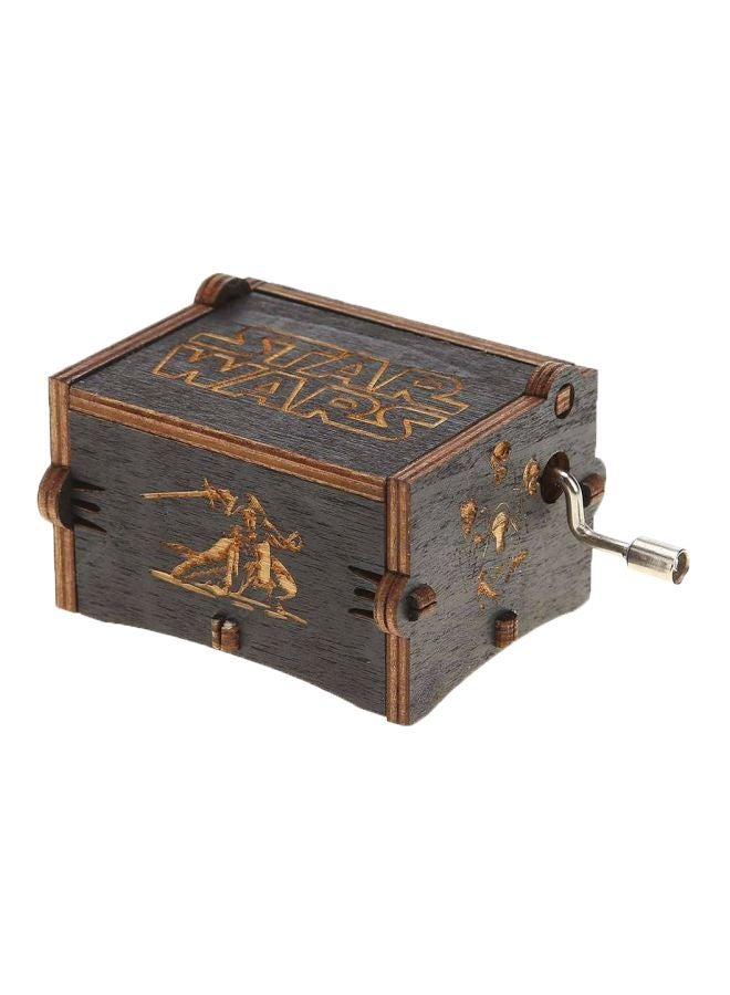 Sharpdo Wooden Hand Crank Music Box Brown 9x5.5x4.5centimeter  - Image 1