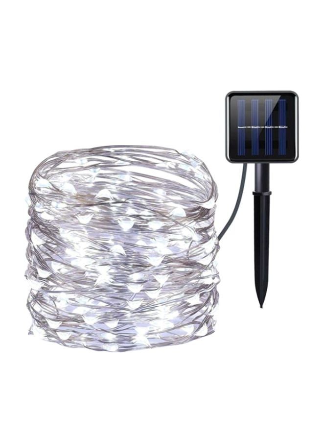 بيوينتي شريط أضواء LED يعمل بالطاقة الشمسية مكون من 100 مصباح أبيض 6x8سم