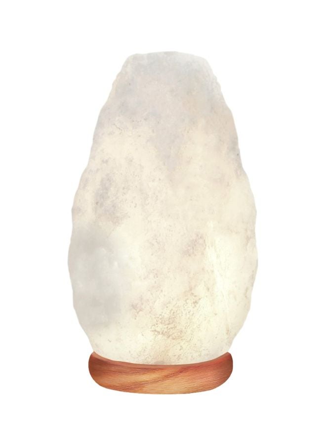 مصباح من ملح الهمالايا الصخري أبيض 14x14سم