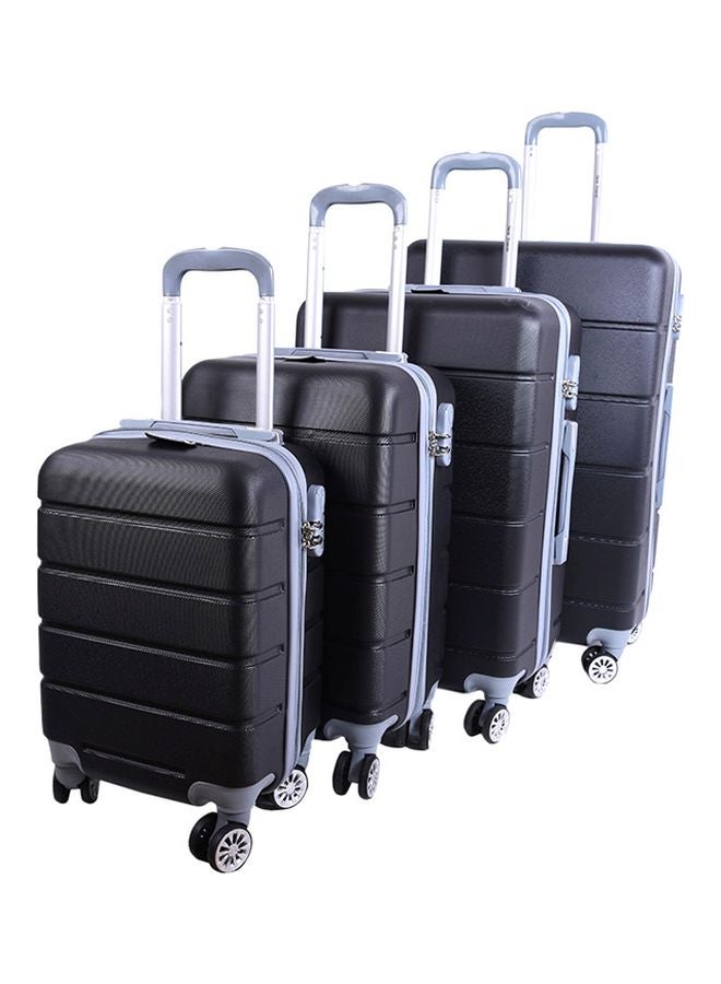 NEW TRAVEL - Hardside 4 Piece Luggage Trolley Set Black - Image 1